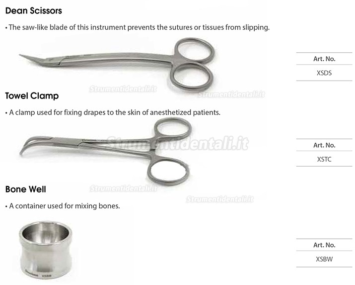 Kit di chirurgia orale dentium (Set per chirurgia implantare 18 pezzi)